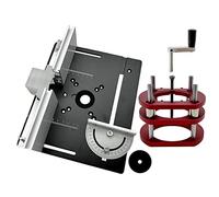 HJJP Base per fresa per legno + sollevatore per router + piastra di inserimento tavolo in alluminio, strumenti per incisione per motori di diametro 65 mm, set da sogno per appassionati di lavorazione