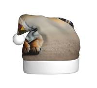 HJKdfv Cappello unisex con stampa di cane chihuahua, cappello da Babbo Natale per uomini e donne, cappello invernale in peluche per le vacanze invernali
