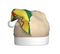 HJKdfv Cappello unisex con stampa mappa della bandiera del Senegal, cappello da Babbo Natale per uomini e donne, cappello in peluche per le vacanze invernali