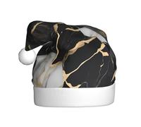 HJKdfv Cappello unisex con stampa marmorizzata nera chiara, cappello da Babbo Natale per uomini e donne, cappello invernale in peluche novità per le vacanze