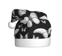HJKdfv Cappello unisex disegnato a mano della farfalla di colore della stampa del partito di Natale, cappello di Babbo Natale per gli uomini e le donne, cappello della novità di vacanza invernale