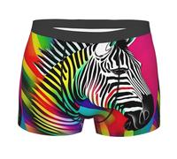 HJKdfv Slip del pugile degli uomini della stampa della zebra dell'arcobaleno variopinto, traspirante, morbido allungamento, biancheria intima classica comoda degli uomini per tutto il giorno usura