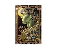 hjkhjt Stampa artistica da parete su tela con profilo maschio dorato William Morris, per soggiorno e camera da letto, 50 x 75 cm, senza cornice