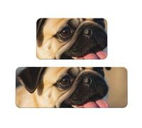 HJKJKKJ Tappetini da cucina per pavimento, 2 pezzi, impermeabili, imbottiti, anti-affaticamento, per cuccioli, carlini, tappetini da cucina, assorbenti, comodi, per lavello, ufficio, casa