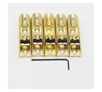 HJKLBGT Accessori per Strumenti per Chitarra Basso A 5 Corde per Chitarra Singola Sella A Ponte Individuale Cordiera A 3 Fori con Vite per Accessori per Basso(Gold)