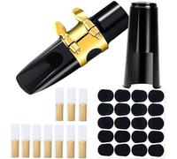 HJKLBGT Kit Bocchino per Sassofono Contralto da 31 Pezzi Include Bocchino per Sassofono con Legatura in Metallo Accessori per Sassofono Parti di Sassofono