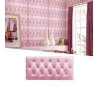 HJLJHS Wall Padding for Kids with Autism, Padded Wall Panels Peel and Stick 1.7 cm/0.67 in Thickness, Upholstered Walls Mounted Headboard Panels for Bedroom/Living Room(Pink,1pcs)