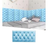 HJLJHS Wall Padding for Kids with Autism, Padded Wall Panels Peel and Stick 1.7 cm/0.67 in Thickness, Upholstered Walls Mounted Headboard Panels for Bedroom/Living Room(Light Blue,4pcs)