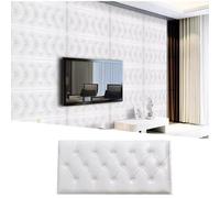 HJLJHS Wall Padding for Kids with Autism, Padded Wall Panels Peel and Stick 1.7 cm/0.67 in Thickness, Upholstered Walls Mounted Headboard Panels for Bedroom/Living Room(White,1pcs)