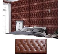 HJLJHS Wall Padding for Kids with Autism, Padded Wall Panels Peel and Stick 1.7 cm/0.67 in Thickness, Upholstered Walls Mounted Headboard Panels for Bedroom/Living Room(Brown,1pcs)