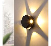 HJLJKG a LED Esterno IP65 Faretto Lampada Giardino Nera, Parete Impermeabili Lampade da Portico per Patio Ingresso Porta Balcone