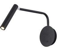 HJLJKG Applique da parete con braccio oscillante, lampada da parete moderna senza fili, lampada da lettura a LED per protezione degli occhi, lampada da parete ad angolo regolabile, luce calda D (Nero)