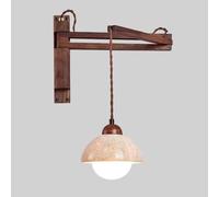 HJLJKG Applique da Parete in Pietra Naturale Giapponese Lampada da Parete Regolabile con Braccio oscillante Nordico Lampada da Parete in travertino Giallo Industriale retrò Lampada da Parete cablata