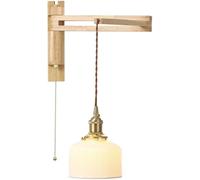 HJLJKG Applique da Parete sul Comodino con Braccio oscillante della metà del secolo con Interruttore a Tirante Lampada da Parete Minimalista in Stile Giapponese per Camera da Letto Lampada da Lettura