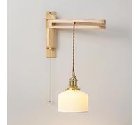 HJLJKG Braccio oscillante Applique con Interruttore on/off, luci Lettura per Sala Studio sul Comodino della Camera da Letto, Lampada Moderna a Parete in (Colore Legno)