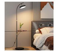 HJLJKG Floor Lamp with Table Floor Lamp with Table Attached Marble Arched Floor Lamp Curved Tall Shelf Standing Lamp for Living Room, Office, ° Rotatable Shade Floor Lamps for Living Room(Brown)