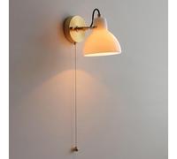 HJLJKG Lampada Catena Paralume Vetro, Applique da Moderna Vintage 1 Luce con Interruttore Tirante, luci a Parete per Soggiorno in Fattoria, Comodino, corridoio, Cucina (Base E14)
