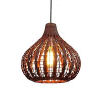 HJLJKG Lampadina Creata Manoscritta in Rattano Marrone/Giallo per Sala da Pranzo Soggiorno Ambiente/Cabine da Cucina (Giallo)