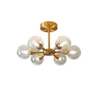 HJLJKG Luxury Gold Metal Chandelier with Clear Glass Shade for Living Room And Dining Room