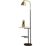 HJLJKG Pole Lamp Standing Lamp Shelf Floor Lamp with Marble Base 180° Adjustable Head Black Reading Lamp Storage Lamp Suitable for Room Minimalist Decoration