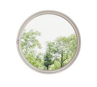 HJLKDYM Finestra A Battente Girevole, La Finestra Circolare Può Ruotare Di 360°, Le Finestre Di Ventilazione Con Illuminazione In Lega Di Alluminio, Per Bagno, Seminterrato(White-transparent glass,30c
