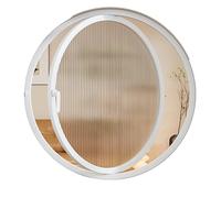 HJLKDYM Finestra A Battente Girevole, La Finestra Circolare Può Ruotare Di 360°, Le Finestre Di Ventilazione Con Illuminazione In Lega Di Alluminio, Per Bagno, Seminterrato(White-Changhong glass,50cm)