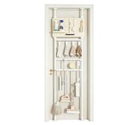 HJLKDYM Organizer Pannello Forato Con Ripiani E Supporti Porta | Asta Di Tensione In Acciaio Con Ganci Regolabili Per Appendere Scope E Moci((256-296)x78.5cm/B)