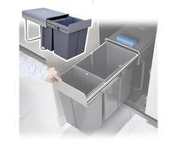 HJLKDYM Pattumiera Estraibile 40 Litri Sottopensile, Pattumiera Estraibile con Doppia Chiusura Ammortizzata, Kit La Spazzatura Sottolavello(34x48x42.5cm)