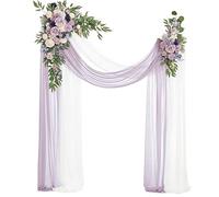 HJLRR Kit di Fiori Ad Arco per Matrimonio, 2 Tende Ad Arco E 2 Pezzi di Festoni di Fiori, Composizione Floreale Pergolato per Cerimonia di Nozze,A1