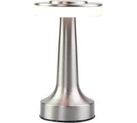 HJLRR Lampada da Scrivania a LED Senza Fili, Lampada Da Scrivania A Ricaricabile USB Portatile, 3 Colori Lampada da Comodino con Regolazione Continua per comodini, tavolini da caffè, Hotel,d'argento