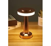 HJLRR Lampada da Scrivania a LED Senza Fili, Lampada Da Scrivania A Ricaricabile USB Portatile, 3 Colori Lampada da Comodino con Regolazione Continua per comodini, tavolini da caffè, Hotel,bronzo