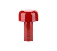 HJLRR Lampada da tavolo a fungo, ricaricabile USB lampada da tavolo a LED, dimmerabile, portatile, senza fili per camera da letto, soggiorno, studio, decorazione,rosso