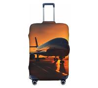 HJLUUFT Airplane at Sunset - Copertura per valigia da viaggio, lavabile, antigraffio, Nero , XL