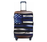 HJLUUFT American Thin Blue Line Flag Print Travel Luggage Cover Protector Valigia Copertura Lavabile Bagagli Anti-Graffio, Nero , L