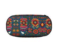 HJLUUFT Astuccio con stampa artistica messicana, stile bohémien, semplice e robusto, multifunzionale, per cancelleria da ufficio