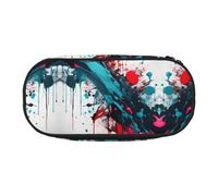 HJLUUFT Astuccio con stampa astratta con schizzi di vernice, semplice e robusto, multifunzionale, per cancelleria da ufficio