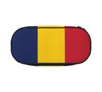 HJLUUFT Astuccio con stampa bandiera del Ciad, semplice e robusto, multifunzionale, per cancelleria da ufficio