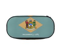 HJLUUFT Astuccio con stampa bandiera del Delaware, semplice e robusto, multifunzionale, per cancelleria da ufficio