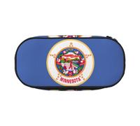 HJLUUFT Astuccio con stampa bandiera del Minnesota, semplice e robusto, multifunzionale, per cancelleria da ufficio