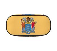 HJLUUFT Astuccio con stampa bandiera del New Jersey, semplice e robusto, multifunzionale, per cancelleria da ufficio