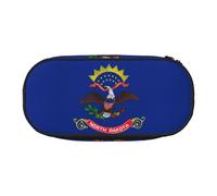 HJLUUFT Astuccio con stampa bandiera del Nord Dakota, semplice e robusto, multifunzionale, per cancelleria da ufficio