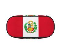 HJLUUFT Astuccio con stampa bandiera del Perù, semplice e robusto, multifunzionale, per cancelleria da ufficio