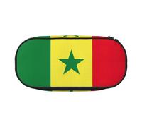 HJLUUFT Astuccio con stampa bandiera del Senegal semplice e robusto astuccio multifunzionale per cancelleria da ufficio