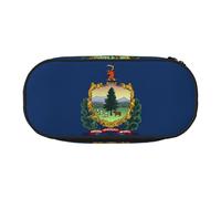 HJLUUFT Astuccio con stampa bandiera del Vermont, semplice e robusto, multifunzionale, per cancelleria da ufficio
