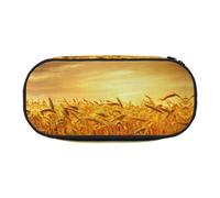 HJLUUFT Astuccio con stampa campo di grano, semplice e robusto, multifunzionale, per cancelleria da ufficio