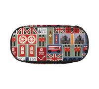 HJLUUFT Astuccio con stampa di simboli dell'Inghilterra, semplice e robusto, multifunzionale, per cancelleria da ufficio
