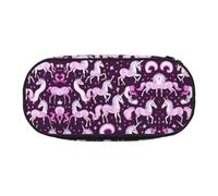 HJLUUFT Astuccio con stampa di unicorni rosa, semplice e robusto, multifunzionale, per cancelleria da ufficio