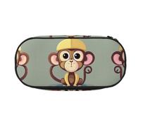 HJLUUFT Astuccio con stampa scimmia carina semplice e robusta borsa multifunzionale per cancelleria da ufficio