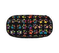 HJLUUFT Astuccio con zampe colorate per cani, semplice, stabile, multifunzionale, astuccio per cancelleria, Nero , taglia unica, Carino