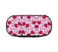 HJLUUFT Astuccio per matite con stampa a fragola, semplice e robusto, multifunzionale, per cancelleria da ufficio